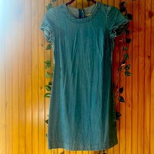 Banana Republic chambray denim short sleeve shirt dress 00 petite